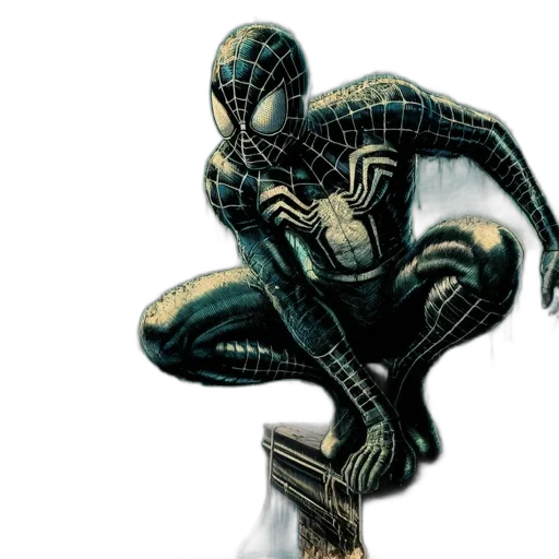comic book art, concept art, 3d render, spider-man transparent PNG cut-out