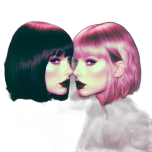 mask, face, hair, vaporwave transparent PNG cut-out