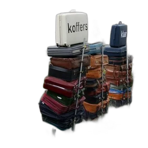 furniture, 3d render, stacks, luggage transparent PNG cut-out