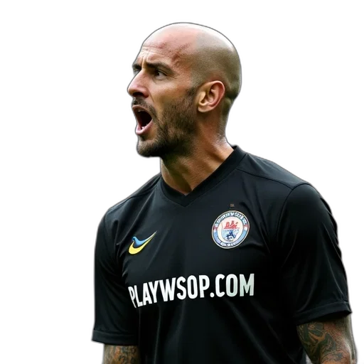soccer, player, bald, head transparent PNG cut-out