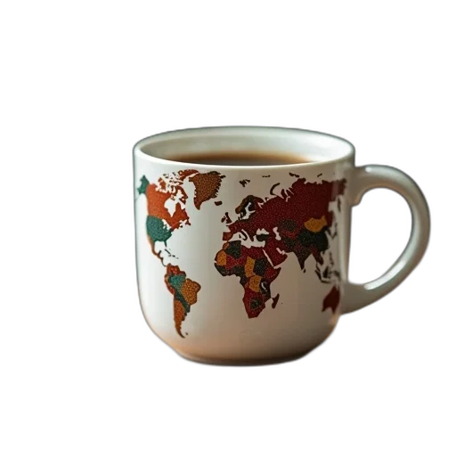 3d render, photorealistic, world, coffee transparent PNG cut-out