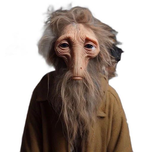 creature, mask, hair, face transparent PNG cut-out