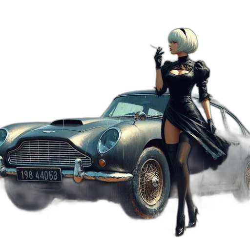 car, concept art, fantasy art, comic book art transparent PNG cut-out