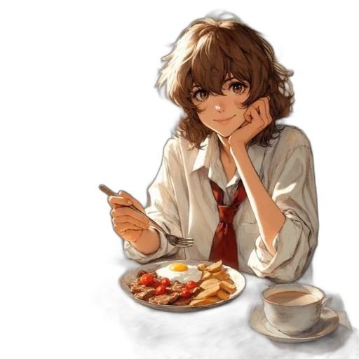 food, staff, face, anime transparent PNG cut-out
