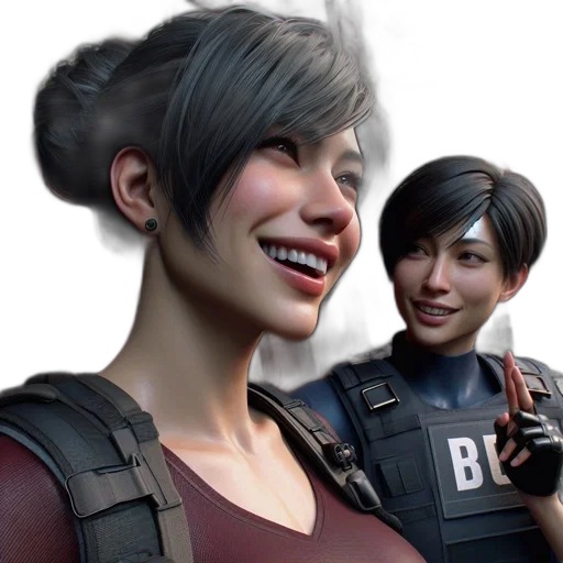 face, weapon, concept art, 3d render transparent PNG cut-out