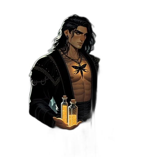 jacket, bottle, staff, jewelry transparent PNG cut-out