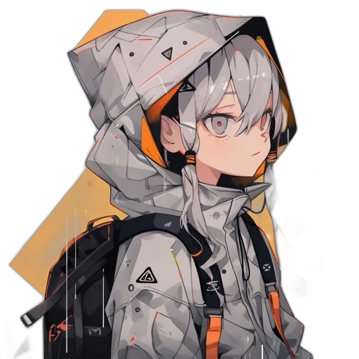 jacket, robot, face, weapon transparent PNG cut-out
