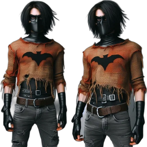 jacket, mask, concept art, comic book art transparent PNG cut-out