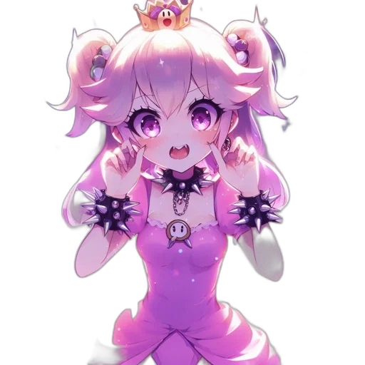 crown, dress, creature, staff transparent PNG cut-out