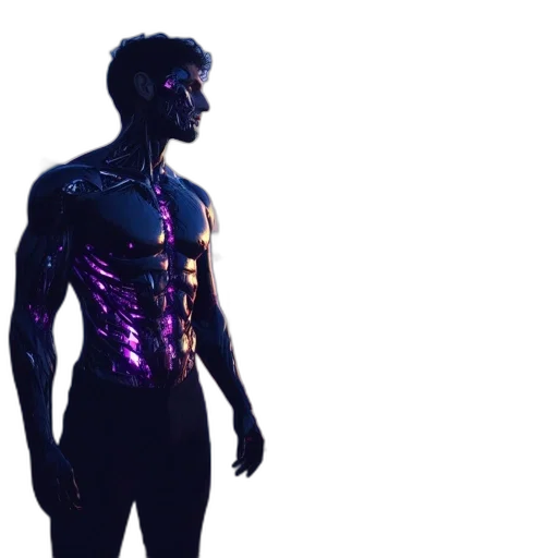 robot, cyberpunk, concept art, 3d render transparent PNG cut-out