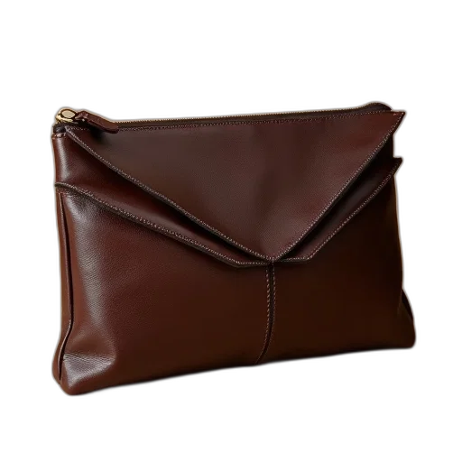 jacket, pouch, clutch, chocolate transparent PNG cut-out