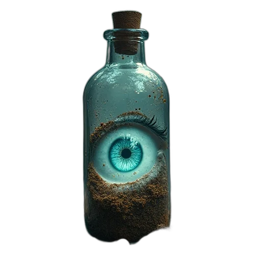 bottle, creature, mask, dress transparent PNG cut-out