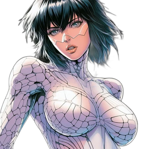 comic book art, concept art, cyberpunk, cartoon transparent PNG cut-out
