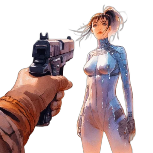 weapon, robot, dress, concept art transparent PNG cut-out