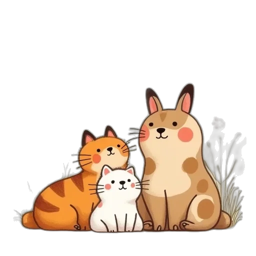 animal, watercolor, pixel art, anime transparent PNG cut-out