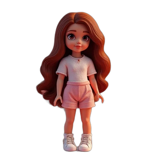 dress, hair, staff, shoes transparent PNG cut-out