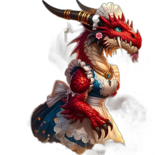 dragon, staff, fantasy art, concept art transparent PNG cut-out