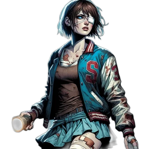 jacket, concept art, comic book art, cyberpunk transparent PNG cut-out