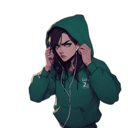 jacket, staff, cyberpunk, pixel art transparent PNG cut-out