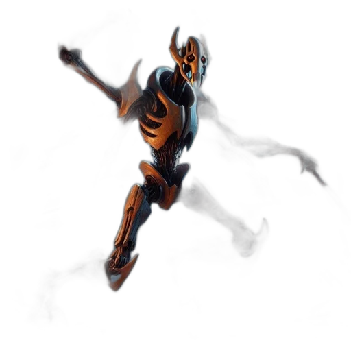robot, creature, mask, staff transparent PNG cut-out