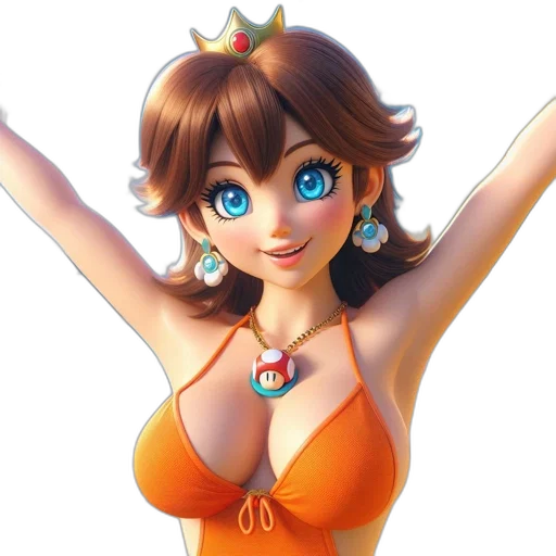 dress, crown, jewelry, 3d render transparent PNG cut-out