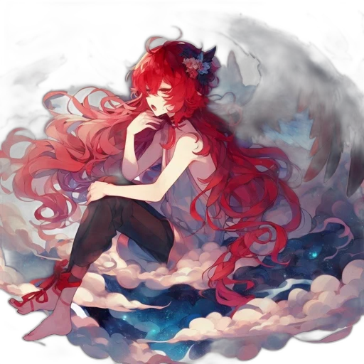 dragon, dress, creature, hair transparent PNG cut-out
