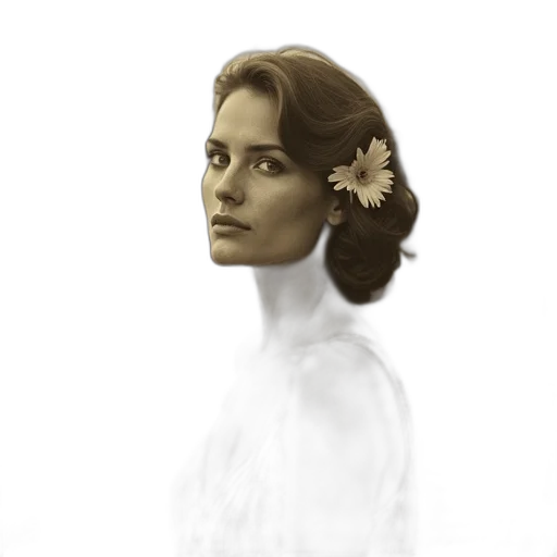 face, flower, crown, dress transparent PNG cut-out