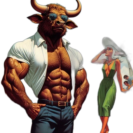 comic book art, concept art, fantasy art, anthropomorphic transparent PNG cut-out