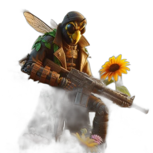 weapon, creature, mask, flower transparent PNG cut-out