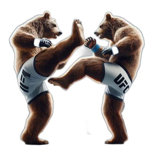 concept art, pair, large, bears transparent PNG cut-out