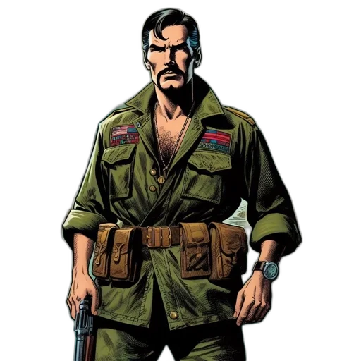 jacket, weapon, comic book art, concept art transparent PNG cut-out
