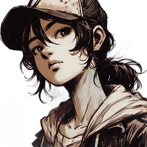hat, face, weapon, comic book art transparent PNG cut-out