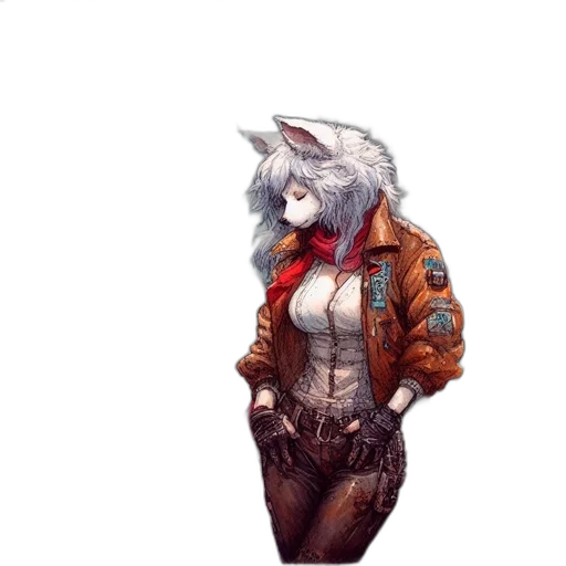 jacket, animal, staff, robot transparent PNG cut-out
