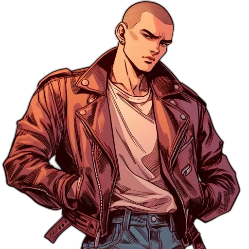 jacket, comic book art, concept art, cyberpunk transparent PNG cut-out