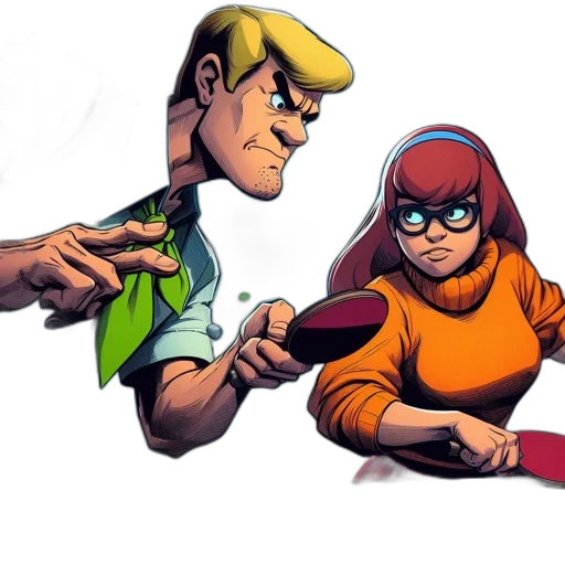 comic book art, concept art, cartoon, two transparent PNG cut-out