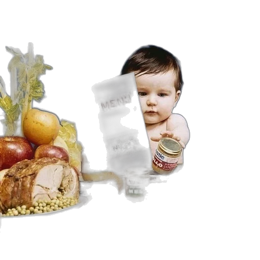 food, crown, photorealistic, 3d render transparent PNG cut-out