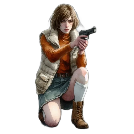 jacket, weapon, concept art, pixel art transparent PNG cut-out