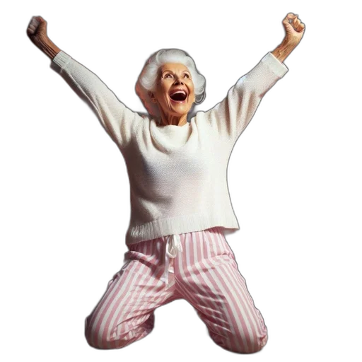 elderly, woman, living, room transparent PNG cut-out