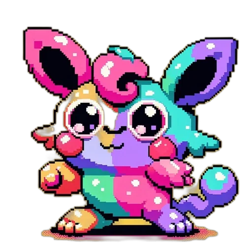 creature, animal, staff, pixel art transparent PNG cut-out