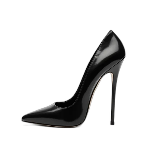 shoes, black, white, high-heeled transparent PNG cut-out