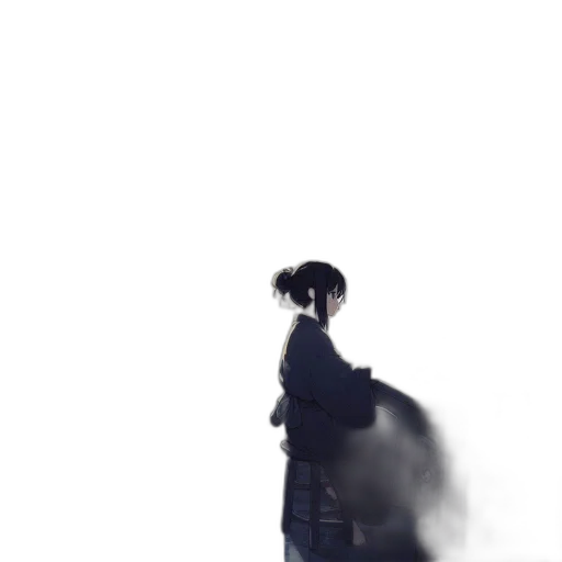 jacket, staff, robot, weapon transparent PNG cut-out