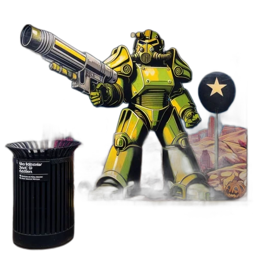 robot, weapon, concept art, pixel art transparent PNG cut-out