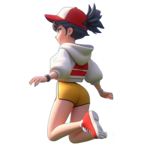 jacket, hat, staff, creature transparent PNG cut-out