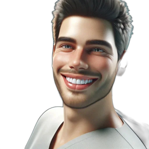 face, 3d render, photorealistic, cartoon transparent PNG cut-out
