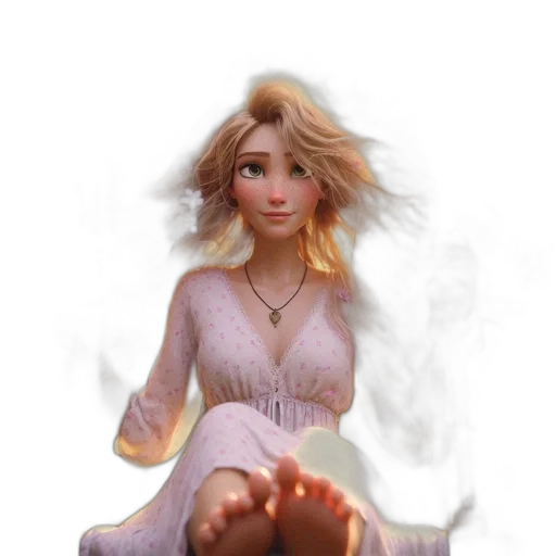 dress, staff, jewelry, fantasy art transparent PNG cut-out