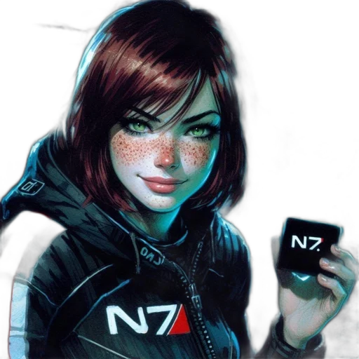 face, concept art, cyberpunk, comic book art transparent PNG cut-out
