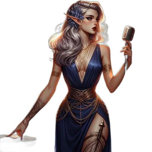 dress, staff, fantasy art, concept art transparent PNG cut-out