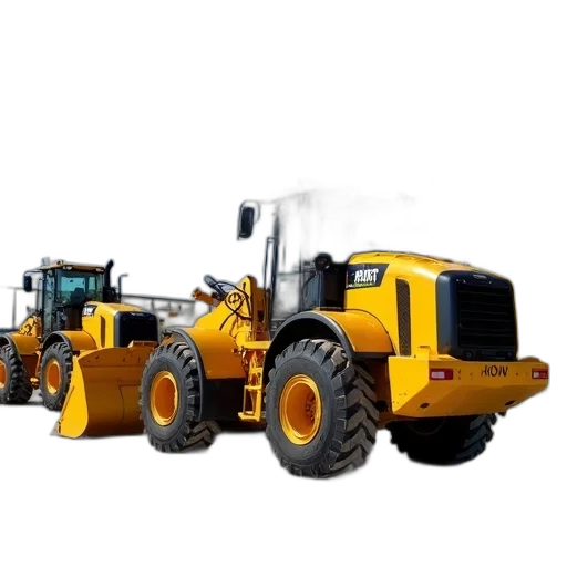 photorealistic, 3d render, yellow, bulldozer transparent PNG cut-out