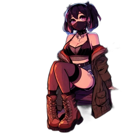 dress, mask, jacket, shoes transparent PNG cut-out