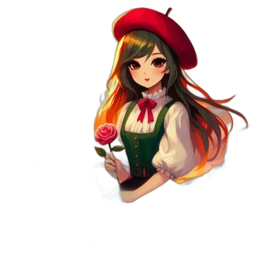flower, hat, staff, food transparent PNG cut-out